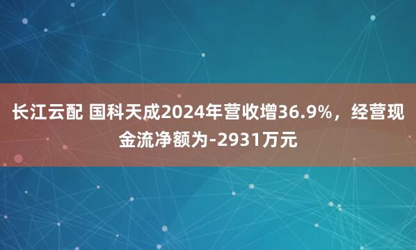 长江云配 国科天成2024年营收增36.9%，经营现金流净额为-2931万元